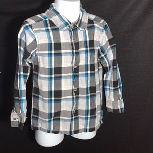 Toddler button up long sleeve plaid shirt